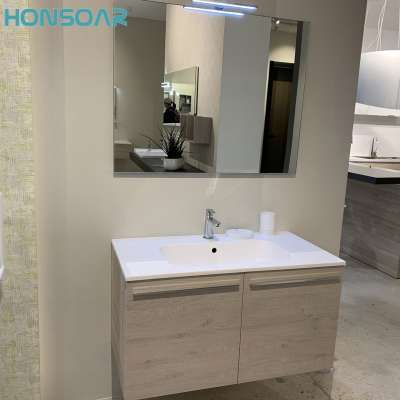 European style wooden classic ready made waterproof washbasin  bathroom vanity cabinets with mdf e0 board for home