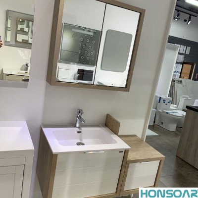 Modern Wall Hung Bathroom Double Sink Living Room mdf Cabinet with Wash Hand Basin 60" Vanity Set