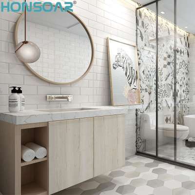 Honsoar vessel 42 inch pvc board wood master bathroom vanity cabinet with chair